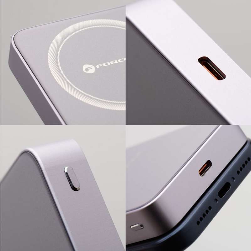 SPOTT-GR Forcell F-Energy F10K8 Super Slim - Power Bank με Υποστήριξη MagSafe PD3.0 QC 4.0 15W 10000mAh σε Μωβ Χρώμα