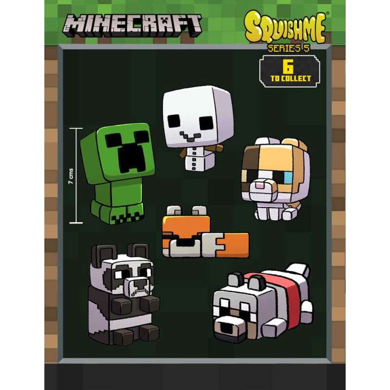 SPOTT-GR Minecraft Squishme - Αντι-Στρες Φιγούρες με Ύψος 7cm Series 5 Display (Σετ 16 Τεμάχια1)