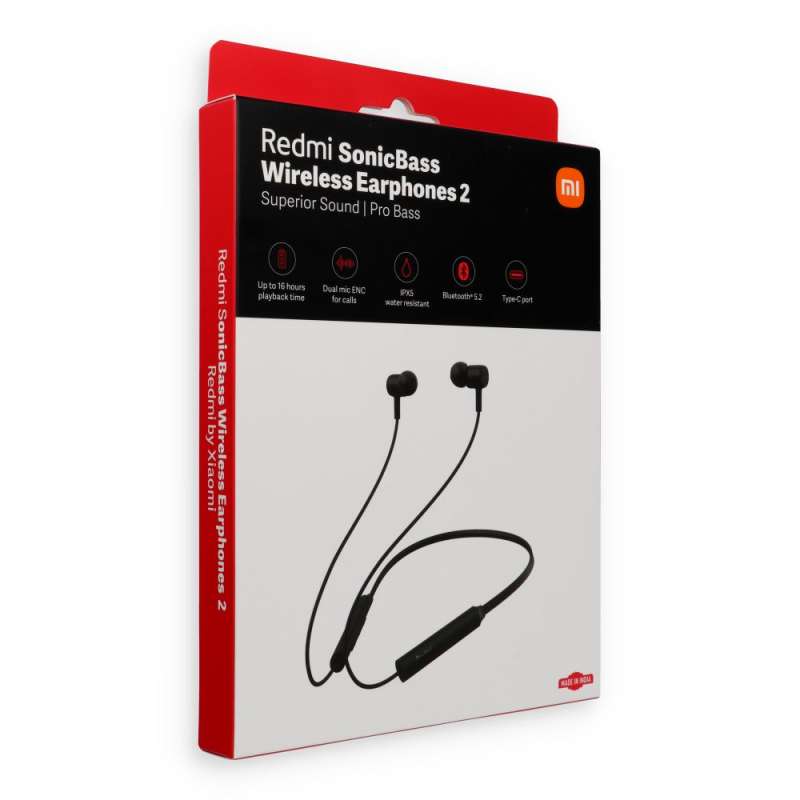 SPOTT-GR Xiaomi Redmi Sonicbass 2 - Ασύρματα Sport In-Ear Ακουστικά Bluetooth με ENC (Ακύρωση Θορύβου) σε Μαύρο Χρώμα