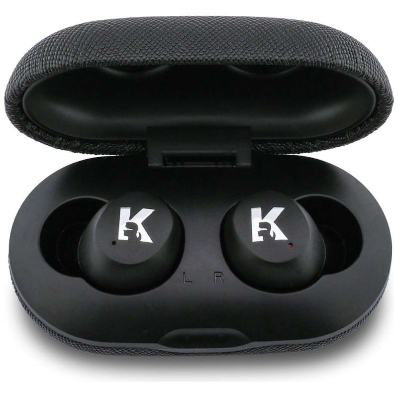 SPOTT-GR Karl Lagerfeld Saffiano Logo Earbuds - Ασύρματα In-Ear Ακουστικά Bluetooth με ENC και ANC (Ακύρωση Θορύβου) σε Μαύρο Χρώμα