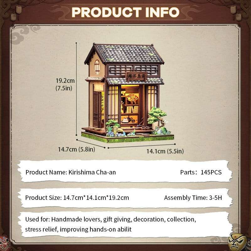 SPOTT-GR Miniature House - Κιτ Μοντελισμού Kirishima Cha-an με Διαστάσεις 19 x 14cm