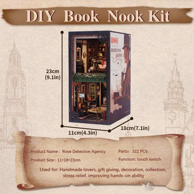 SPOTT-GR Book Nook Rose Detective Agency - Διόραμα με Διαστάσεις 23 x 11cm