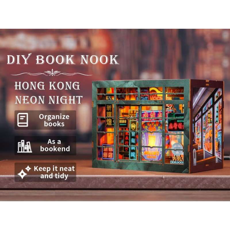 SPOTT-GR Book Nook Hong Kong Neon Light - DIY Διόραμα με Διαστάσεις 13 x 17cm