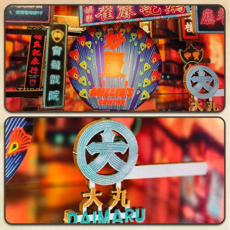 SPOTT-GR Book Nook Hong Kong Neon Light - DIY Διόραμα με Διαστάσεις 13 x 17cm