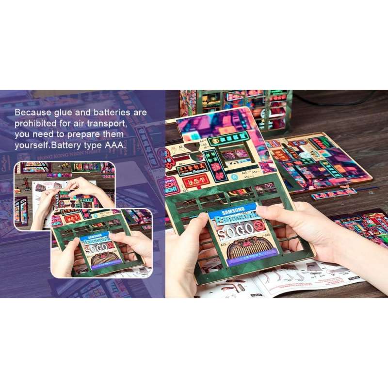 SPOTT-GR Book Nook Hong Kong Neon Light - DIY Διόραμα με Διαστάσεις 13 x 17cm