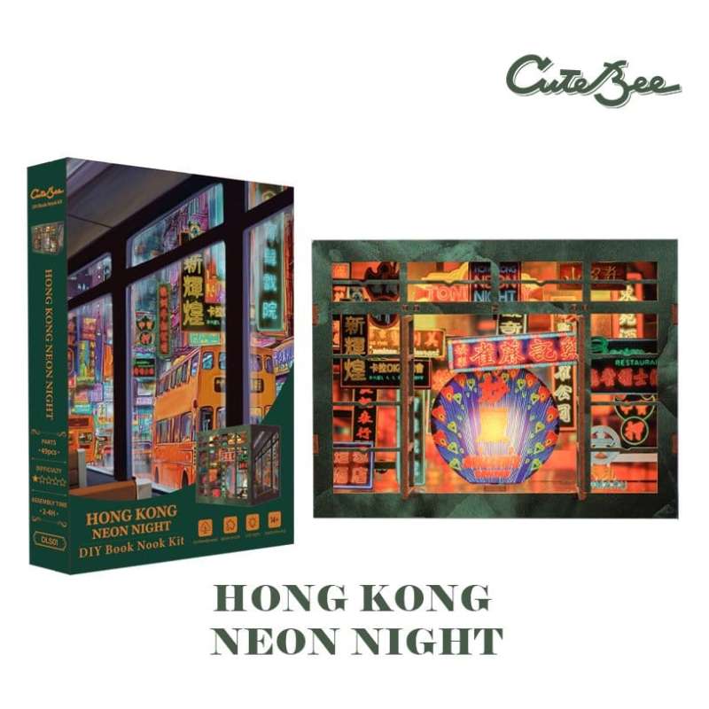 SPOTT-GR Book Nook Hong Kong Neon Light - DIY Διόραμα με Διαστάσεις 13 x 17cm