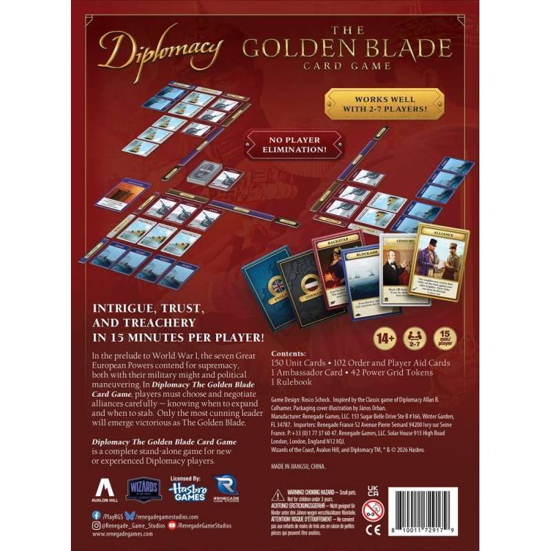 SPOTT-GR Diplomacy: The Golden Blade - Επιτραπέζιο Παιχνίδι Καρτών (Αγγλική Έκδοση)