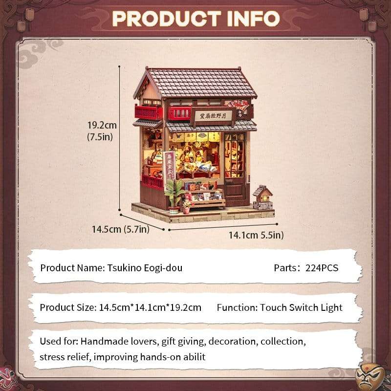 SPOTT-GR Miniature House - Κιτ Μοντελισμού Tsukino Eogi-dou με Διαστάσεις 19 x 14cm