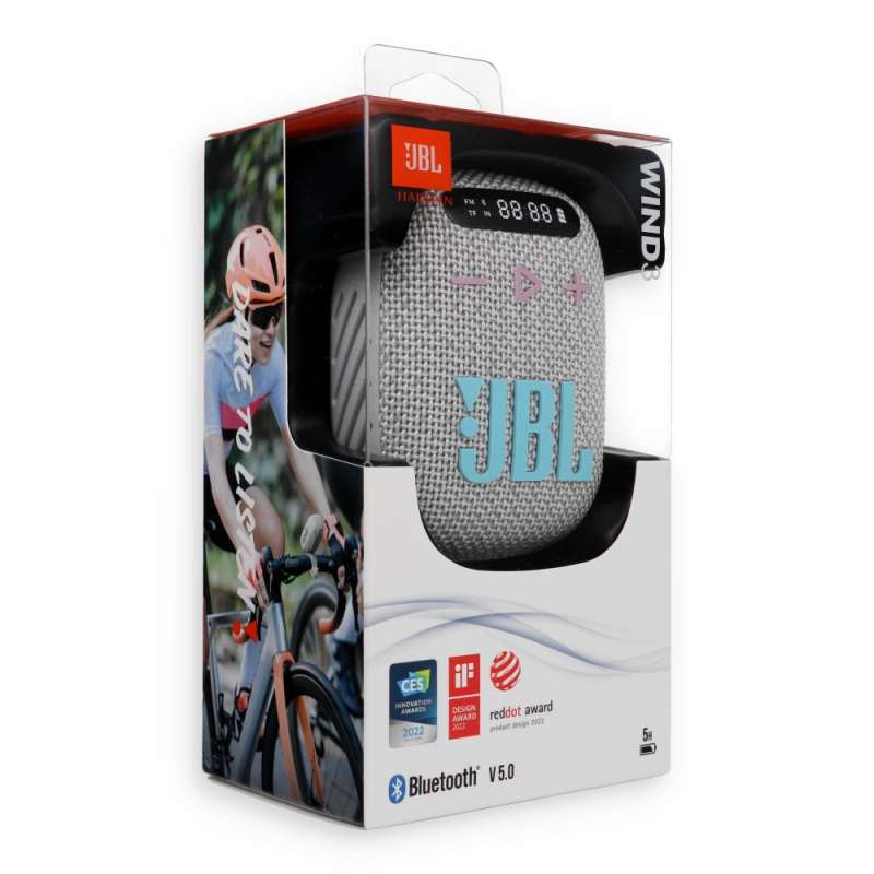 SPOTT-GR JBL Wind 3 - Ασύρματο Ηχείο Bluetooth με Βάση Τιμονιού Ποδηλάτου σε Γκρι Χρώμα