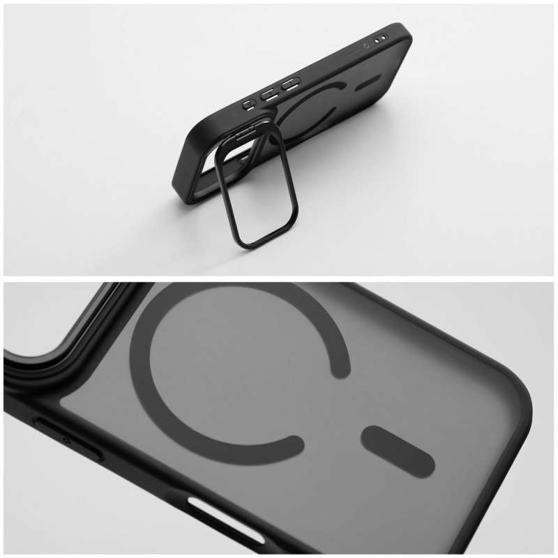 SPOTT-GR Forcell F-Protect Shadow Stand Premium - Θήκη για Apple iPhone 16 Pro με Υποστήριξη MagSafe σε Μαύρο Χρώμα