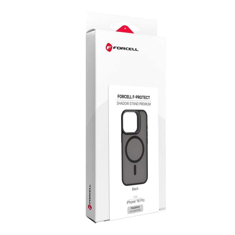 SPOTT-GR Forcell F-Protect Shadow Stand Premium - Θήκη για Apple iPhone 16 Pro με Υποστήριξη MagSafe σε Μαύρο Χρώμα