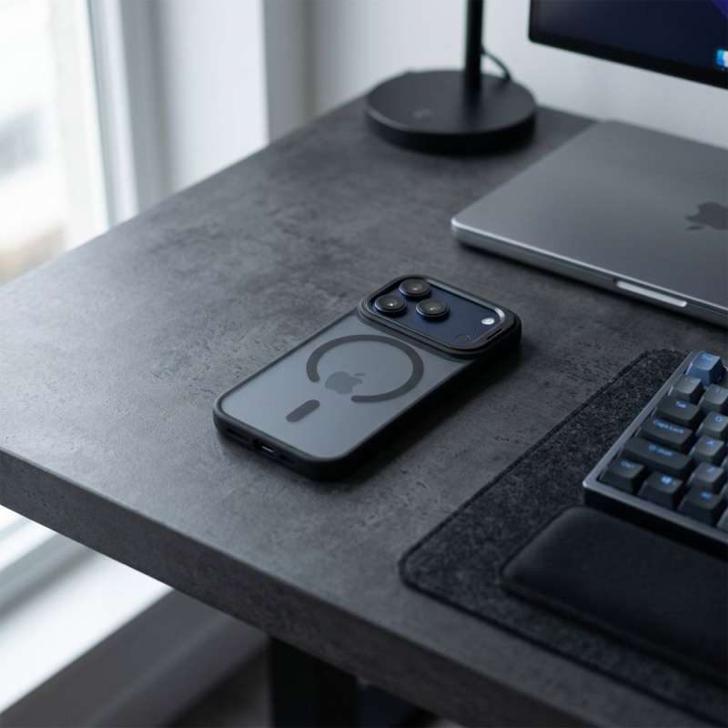 SPOTT-GR Forcell F-Protect Shadow Stand Premium - Θήκη για Apple iPhone 17 Pro Max με Υποστήριξη MagSafe σε Μαύρο Χρώμα