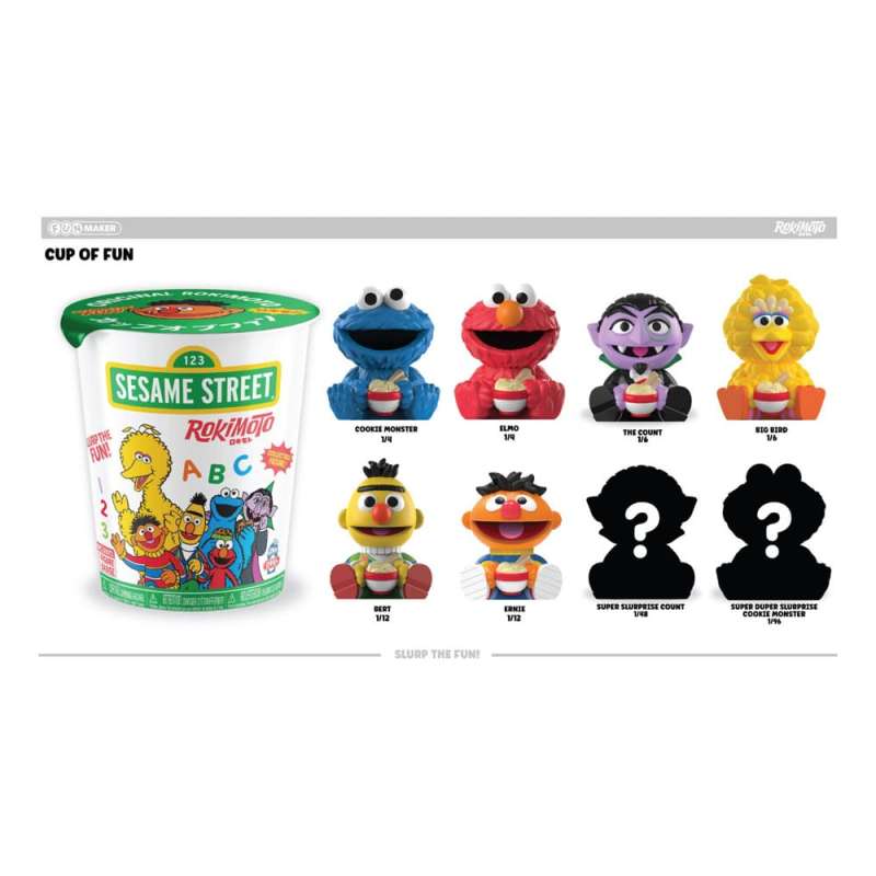 SPOTT-GR Sesame Street Rokimoto Cup of Fun - Blind Box με Φιγούρες και Ύψος 10cm Wave 1 Display (Σετ 12 Τεμάχια)