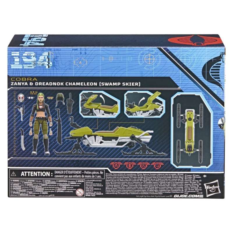 SPOTT-GR G.I. Joe Classified Series - Φιγούρα Δράσης με Όχημα Σετ #194 Zanya and Dreadnok Chameleon (Swamp Skier) με Ύψος 15cm