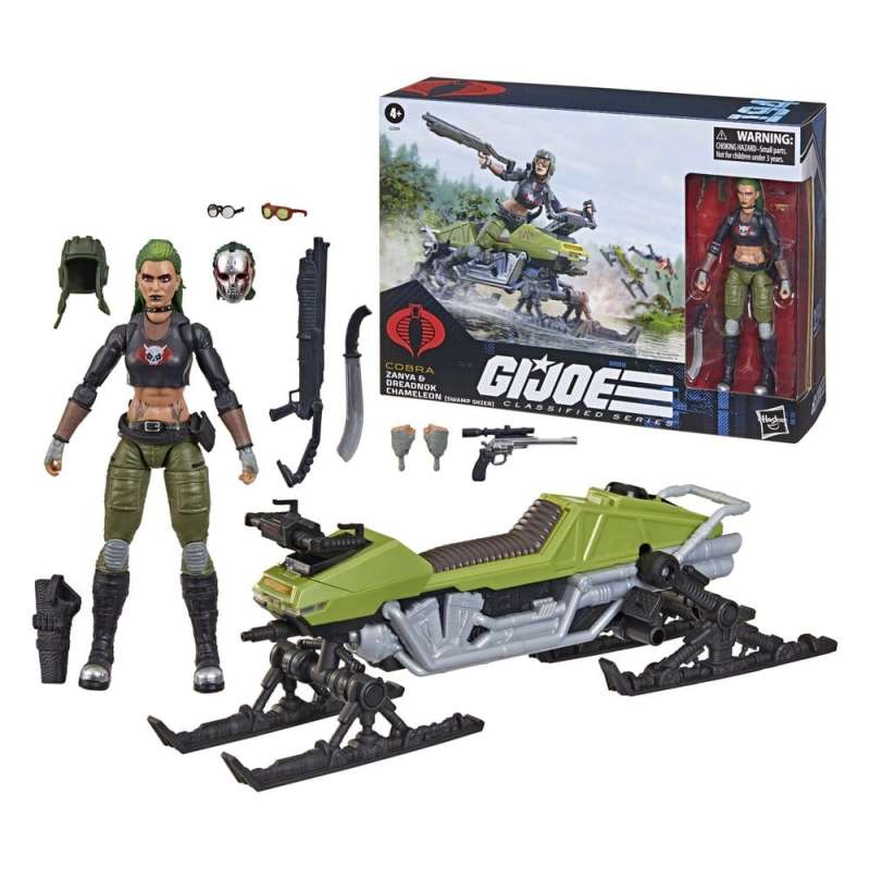 SPOTT-GR G.I. Joe Classified Series - Φιγούρα Δράσης με Όχημα Σετ #194 Zanya and Dreadnok Chameleon (Swamp Skier) με Ύψος 15cm