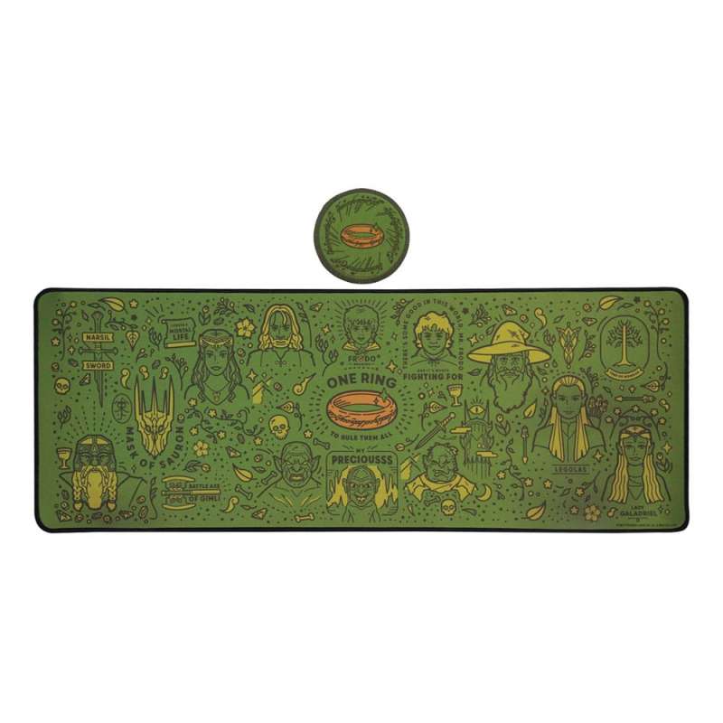 SPOTT-GR Lord of the Rings - Mouse Pad Διαστάσεων 800 x 300 Σετ με Σουβερ σε Πράσινο Χρώμα