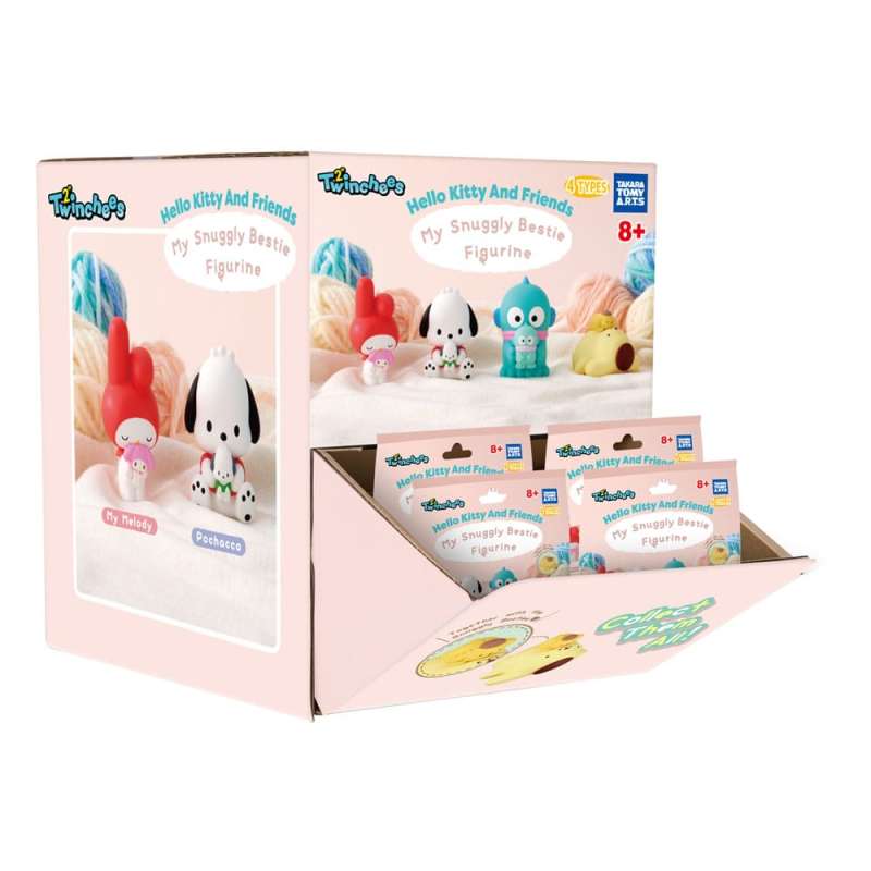 SPOTT-GR Sanrio Twinchees - Μίνι Φιγούρες Hello Kitty & Friends My Cuddly Buddy με Ύψος 5cm Blind Pack Display (Σετ 24 Τεμάχια)