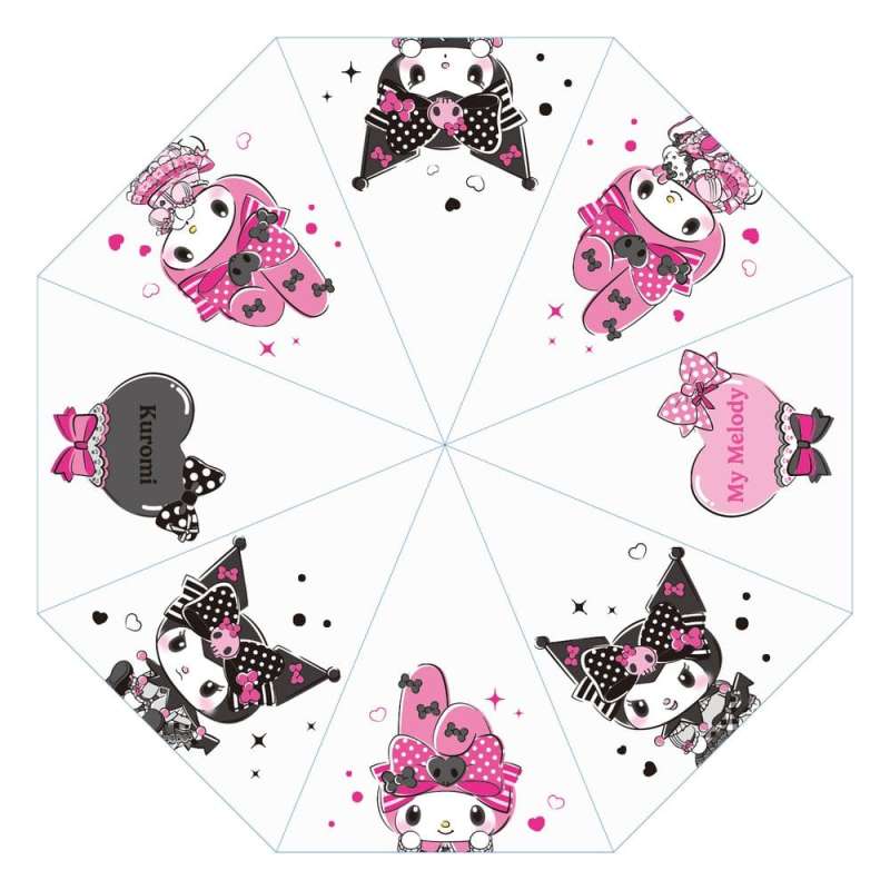 SPOTT-GR Sanrio Pink Black Party Series - Διάφανη Ομπρέλα Kuromi & My Melody
