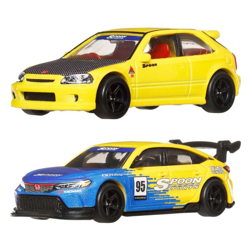 SPOTT-GR Hot Wheels Premium Car Culture - Μινιατούρες Οχημάτων (Αναλογία 1/64) '99 Honda Civic Type R (EK9) & Honda Civic Type R (2-Pack)
