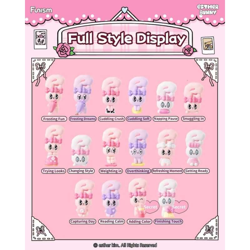 SPOTT-GR Esther Bunny Blind Box - Μίνι Φιγούρες Little Vlog Bunny Face Series Μεγέθους 6cm Display (Σετ 6 Τεμάχια)