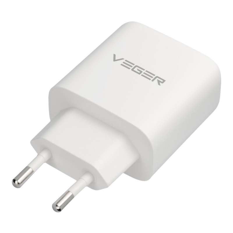 SPOTT-GR Veger TR67 - Φορτιστής με Υποδοχές USB-A και Type-C (PD QC 3.0 - 3.25A 65W) και Καλώδιο Type-C σε Type-C σε Άσπρο Χρώμα