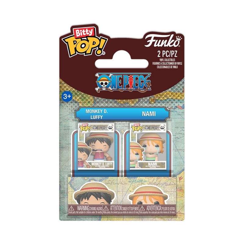 SPOTT-GR One Piece Bitty POP! - Φιγούρες Βινυλίου 2-Pack Monkey D. Luffy & Nami Μεγέθους 2cm