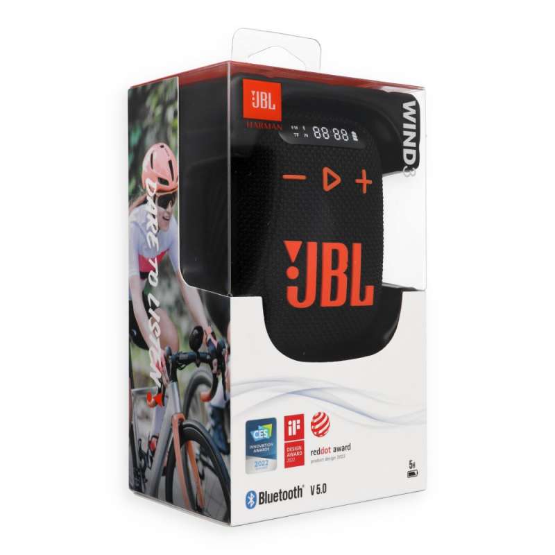 SPOTT-GR JBL Wind 3 - Ασύρματο Ηχείο Bluetooth με Βάση Τιμονιού Ποδηλάτου σε Μαύρο / Πορτοκαλί Χρώμα