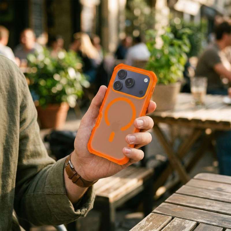 SPOTT-GR Forcell F-Protect BumperX Premium - Θήκη για Apple iPhone 17 Pro Max με Υποστήριξη MagSafe σε Πορτοκαλί Χρώμα