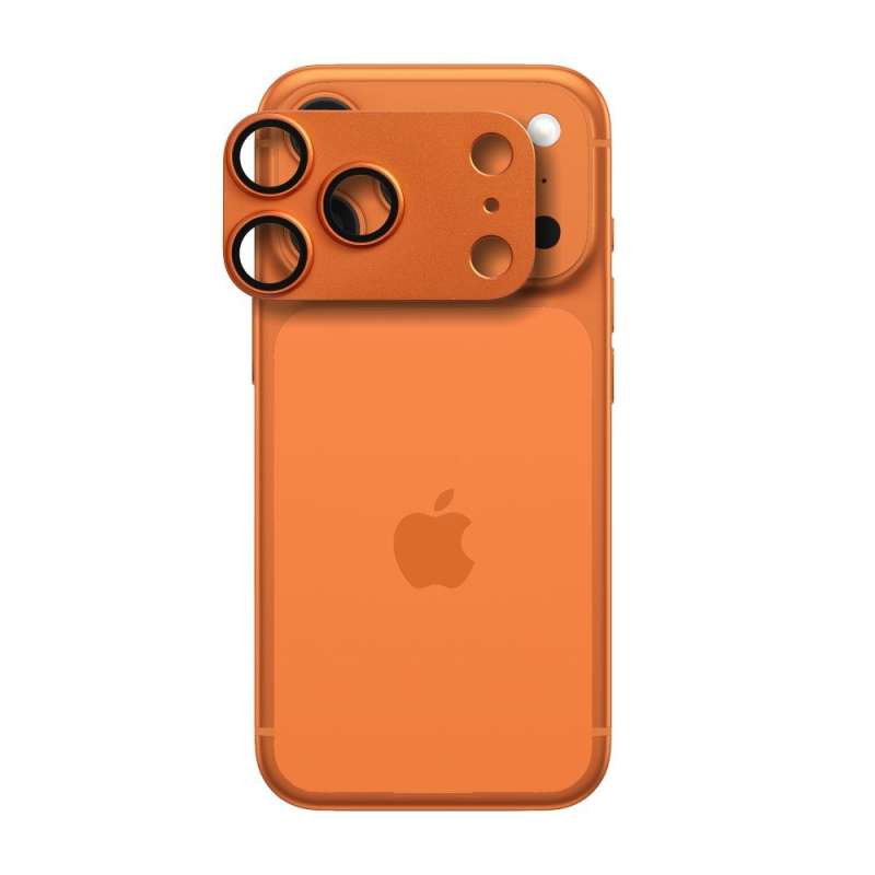 SPOTT-GR AR+AF Full Metal - Προστατευτικό Τζαμάκι Κάμερας για Apple iPhone 17 Pro σε Πορτοκαλί Χρώμα