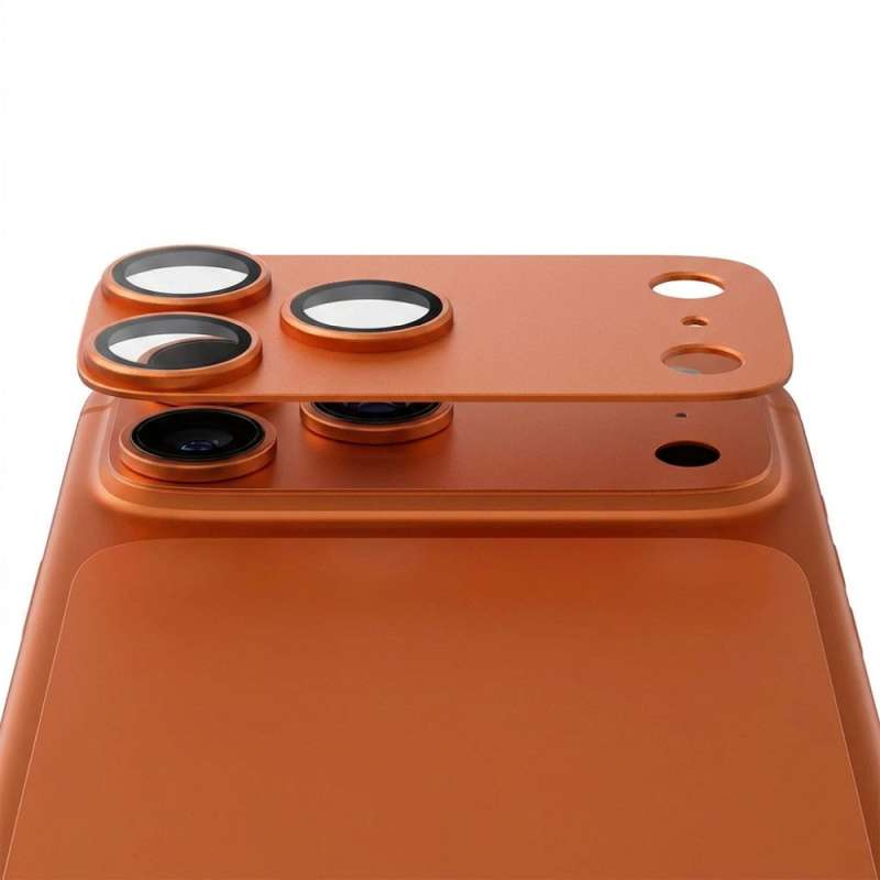 SPOTT-GR AR+AF Full Metal - Προστατευτικό Τζαμάκι Κάμερας για Apple iPhone 17 Pro σε Πορτοκαλί Χρώμα