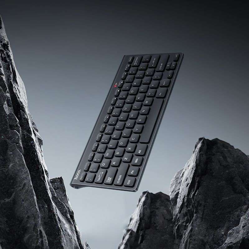 SPOTT-GR Hoco GM70 - Ασύρματο Μίνι Πληκτρολόγιο QWERTY 2.4G σε Μαύρο Χρώμα
