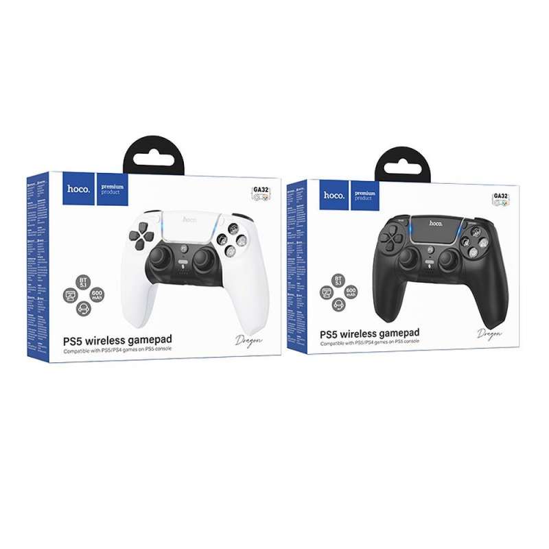 SPOTT-GR Hoco GA32 - Ασύρματο Gaming Χειριστήριο Συμβατό με PS4 / PS5 σε Άσπρο Χρώμα