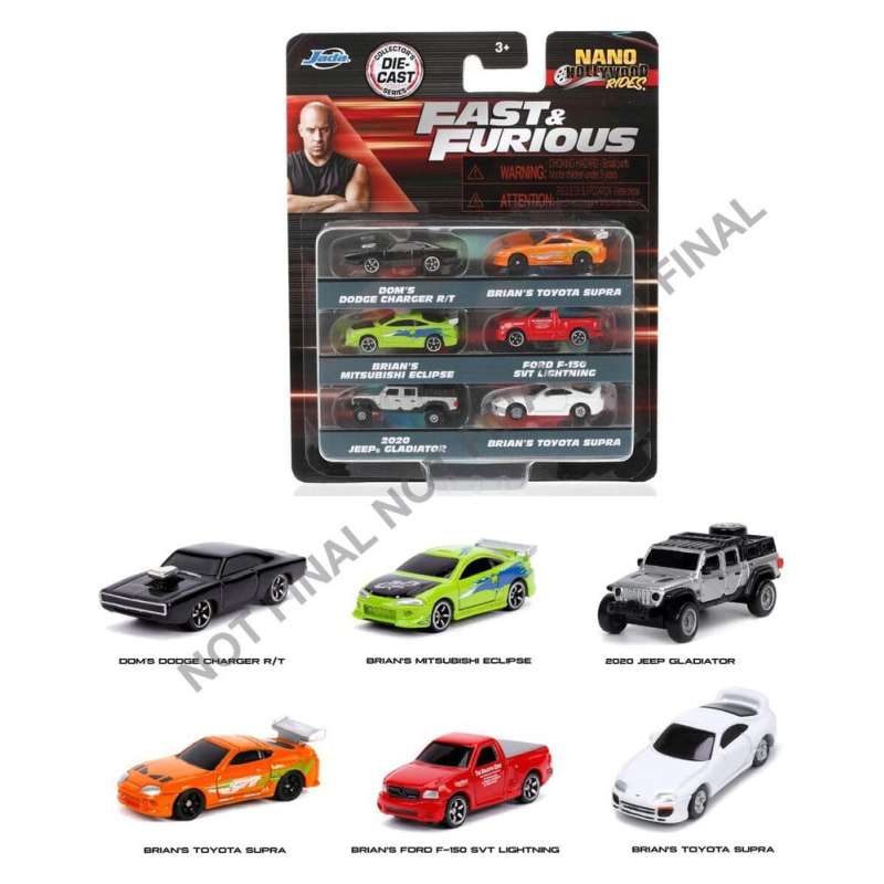 SPOTT-GR Fast & Furious - Σετ Οχημάτων Nano Cars (6-Pack)