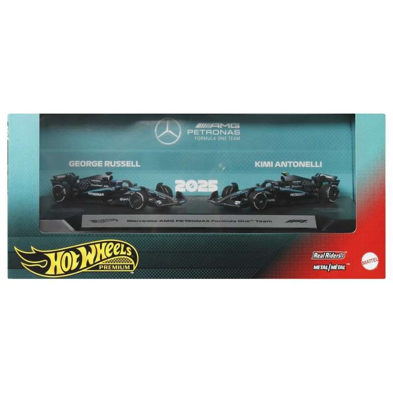 SPOTT-GR Formula 1 Hot Wheels Premium - Die-Cast Οχήματα (Αναλογία 1/64) Team Mercedes-AMG PETRONAS (2-Pack)