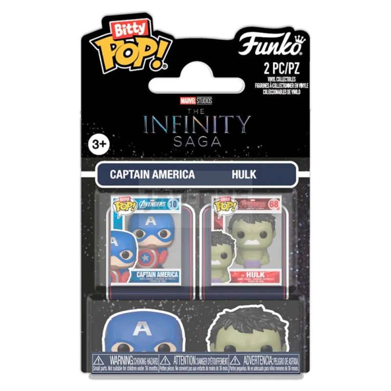 SPOTT-GR Marvel IS Bitty POP! - Φιγούρες Βινυλίου Captain America & Hulk Μεγέθους 2cm