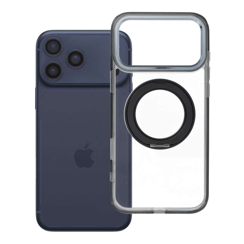SPOTT-GR Frame Circle Stand - Θήκη για Apple iPhone 17 Pro Max με Υποστήριξη MagSafe σε Μαύρο Χρώμα (Low Camera Edge)