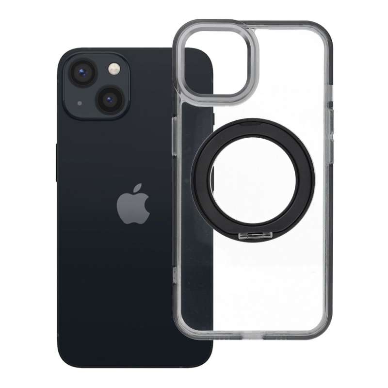 SPOTT-GR Frame Circle Stand - Θήκη για Apple iPhone 13 με Υποστήριξη MagSafe σε Μαύρο Χρώμα