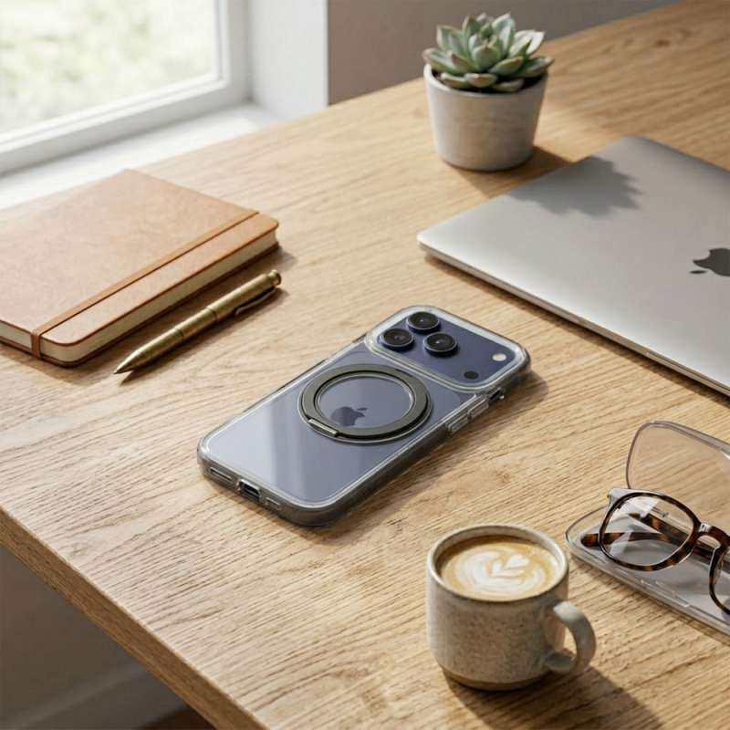 SPOTT-GR Frame Circle Stand - Θήκη για Apple iPhone 13 με Υποστήριξη MagSafe σε Μαύρο Χρώμα