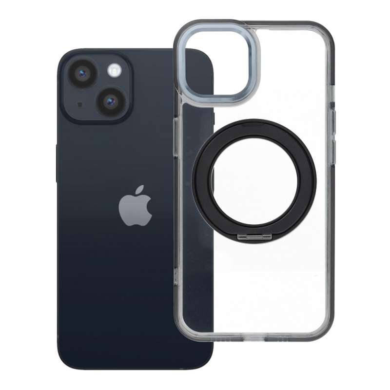 SPOTT-GR Frame Circle Stand - Θήκη για Apple iPhone 14 με Υποστήριξη MagSafe σε Μαύρο Χρώμα