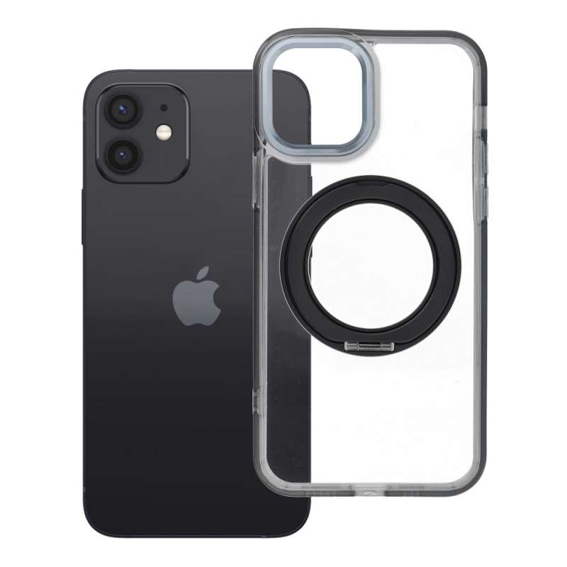 SPOTT-GR Frame Circle Stand - Θήκη για Apple iPhone 12 με Υποστήριξη MagSafe σε Μαύρο Χρώμα