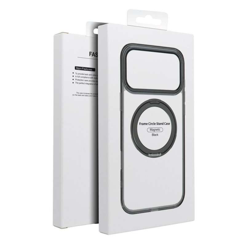 SPOTT-GR Frame Circle Stand - Θήκη για Apple iPhone 12 με Υποστήριξη MagSafe σε Μαύρο Χρώμα