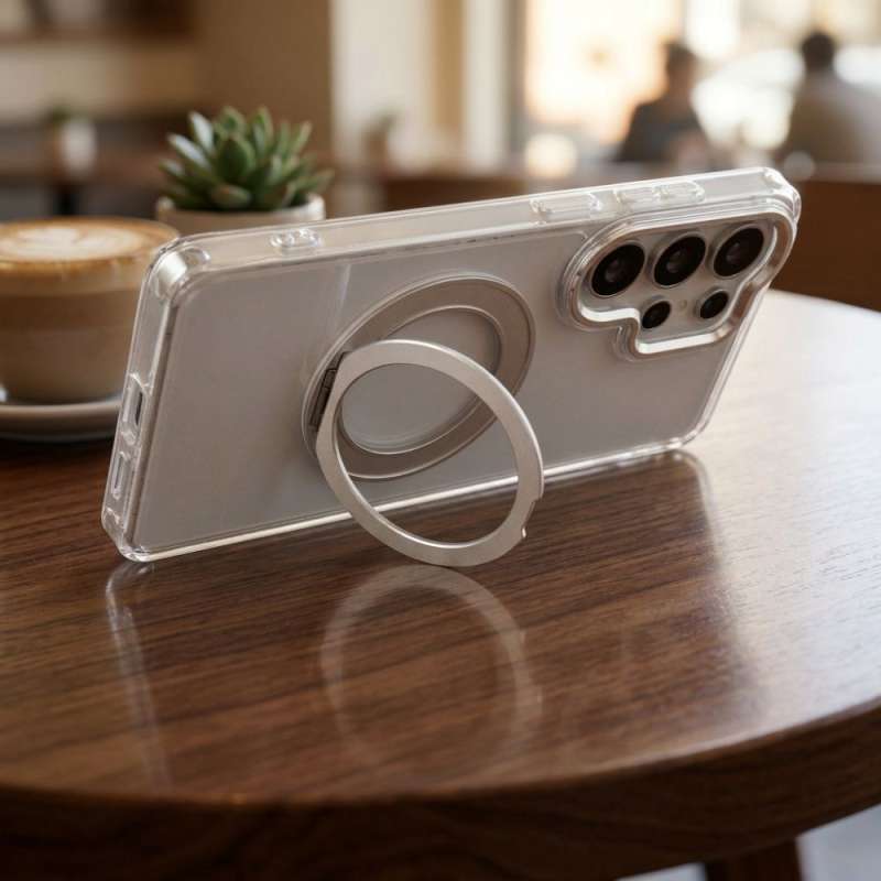 SPOTT-GR Frame Circle Stand - Θήκη για Samsung Galaxy A36 με Υποστήριξη MagSafe Διάφανη