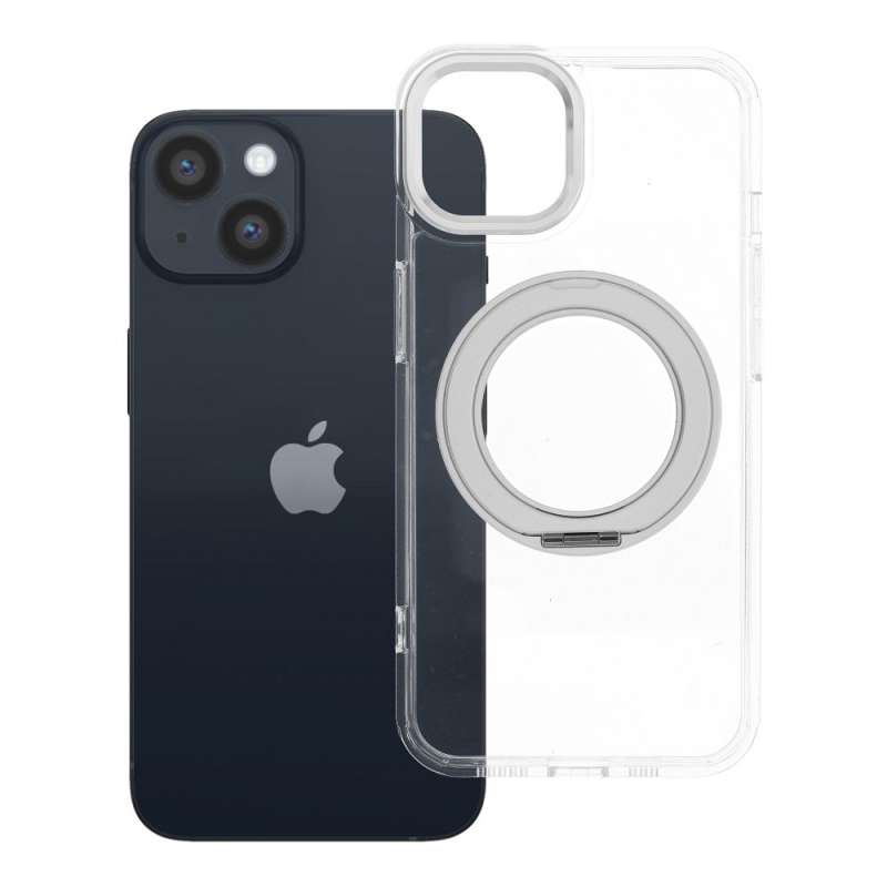 SPOTT-GR Frame Circle Stand - Θήκη για Apple iPhone 14 με Υποστήριξη MagSafe Διάφανη