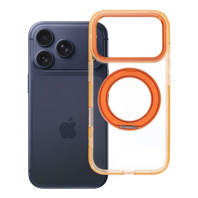 SPOTT-GR Frame Circle Stand - Θήκη για Apple iPhone 17 Pro / 18 Pro με Υποστήριξη MagSafe σε Πορτοκαλί Χρώμα