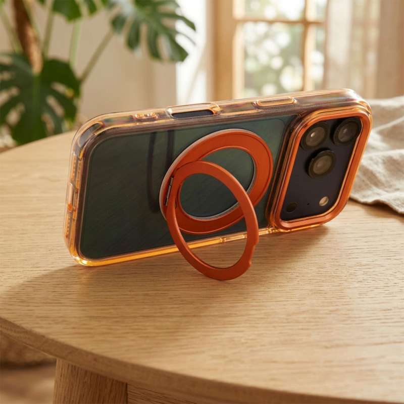 SPOTT-GR Frame Circle Stand - Θήκη για Apple iPhone 17 Pro / 18 Pro με Υποστήριξη MagSafe σε Πορτοκαλί Χρώμα