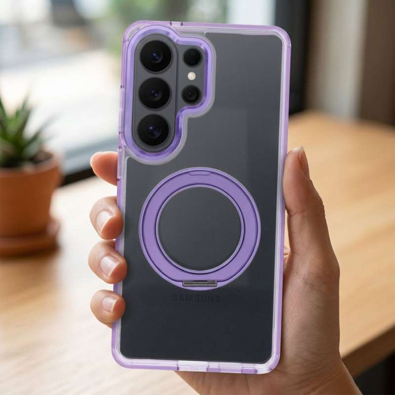SPOTT-GR Frame Circle Stand - Θήκη για Samsung Galaxy A37 με Υποστήριξη MagSafe σε Μωβ Χρώμα
