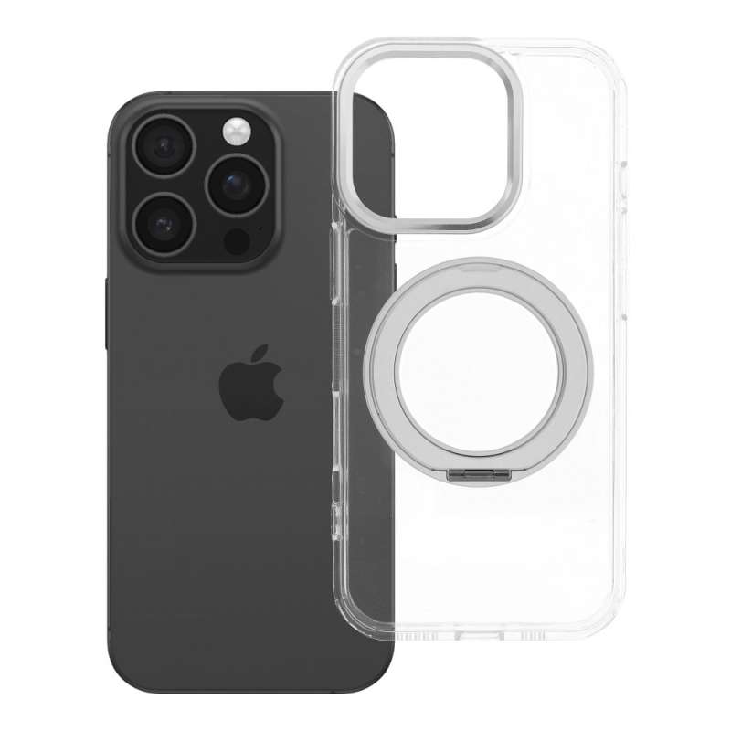 SPOTT-GR Frame Circle Stand - Θήκη για Apple iPhone 16 Pro με Υποστήριξη MagSafe Διάφανη