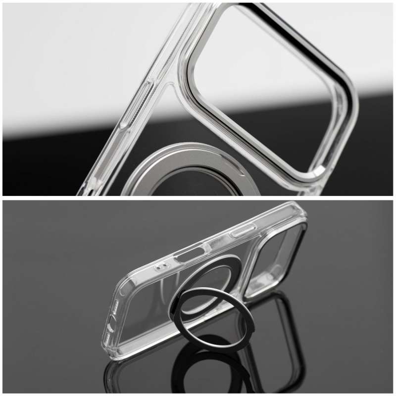 SPOTT-GR Frame Circle Stand - Θήκη για Apple iPhone 17 Pro Max με Υποστήριξη MagSafe Διάφανη (Low Camera Edge)