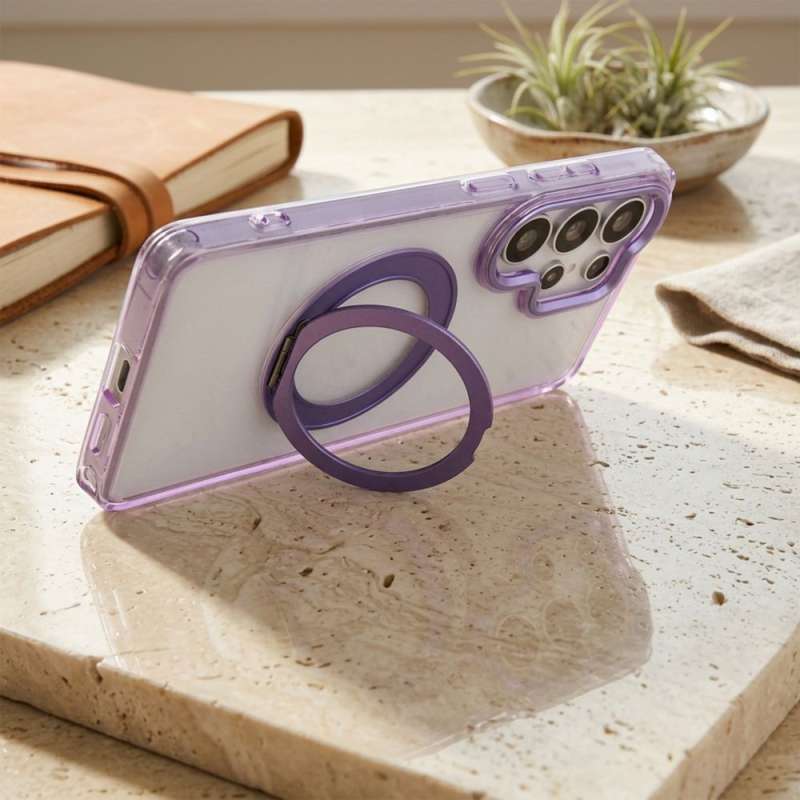 SPOTT-GR Frame Circle Stand - Θήκη για Samsung Galaxy S26 με Υποστήριξη MagSafe σε Μωβ Χρώμα
