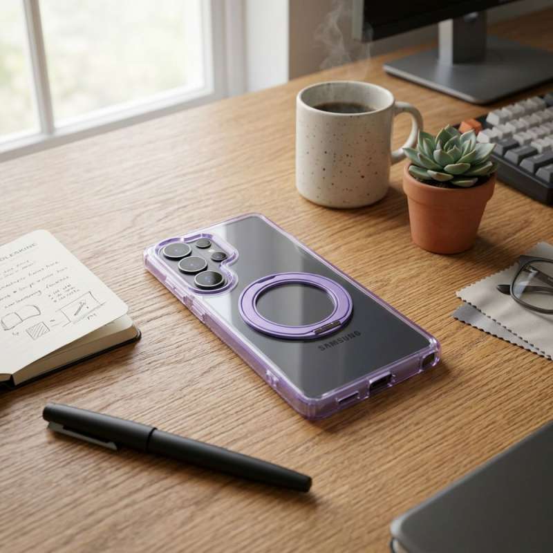 SPOTT-GR Frame Circle Stand - Θήκη για Samsung Galaxy S26 με Υποστήριξη MagSafe σε Μωβ Χρώμα